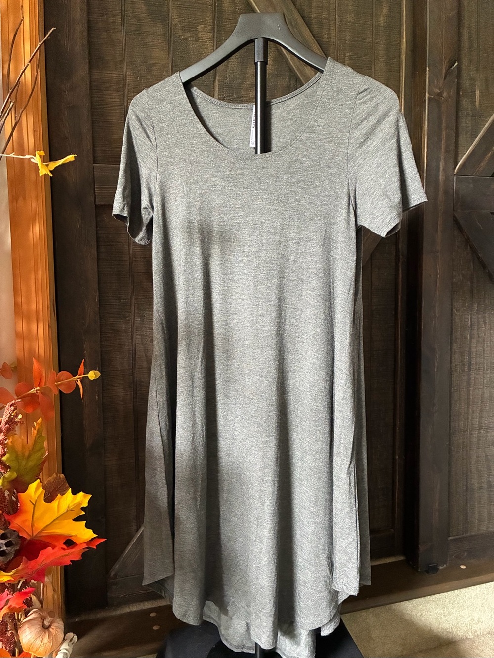 Azules Heather Gray Short-Sleeve Swing Mini Dress